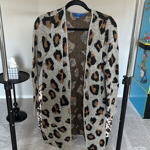 Apt. 9 leopard midi cardigan